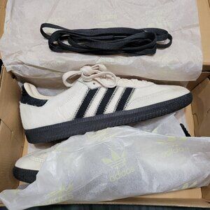 Adidas Womens Samba Size 9 JP5329 Wonder White Black Pony Shoes Sneakers